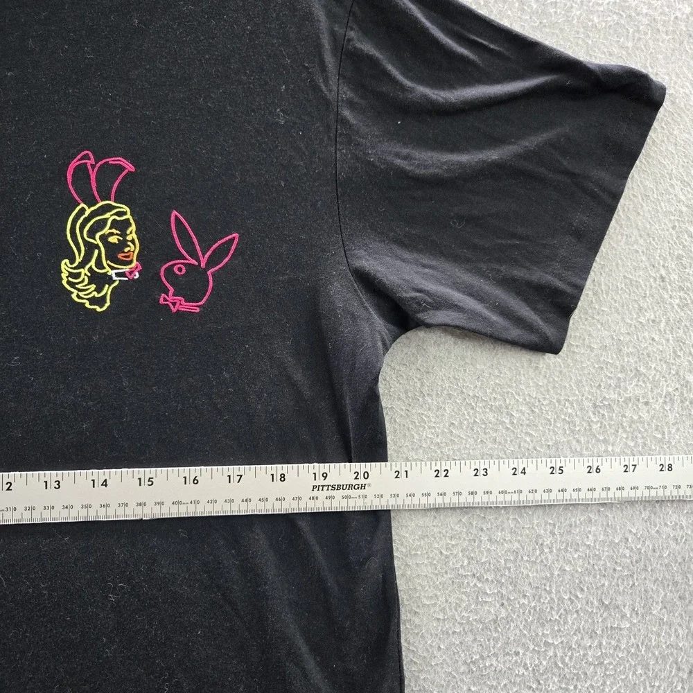 Playboy By Pacsun Men Shirt M‎ Black Graphic Print Bunny Logo